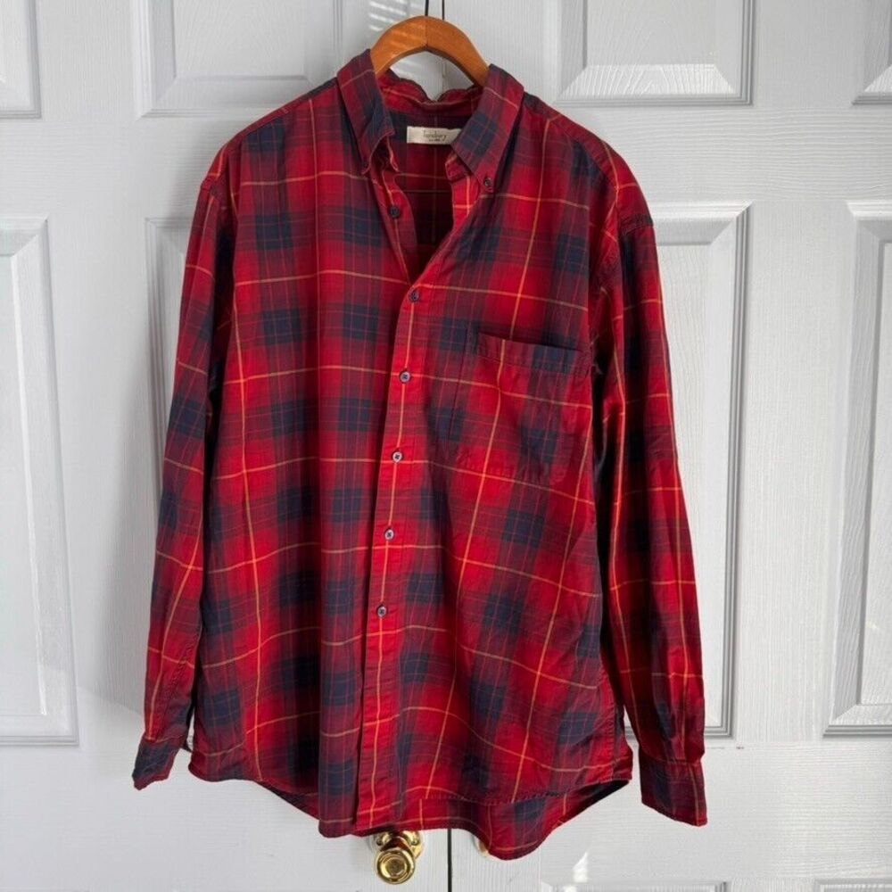 Turnbury L 35 Red Plaid Casual Button Down Shirt Tartan